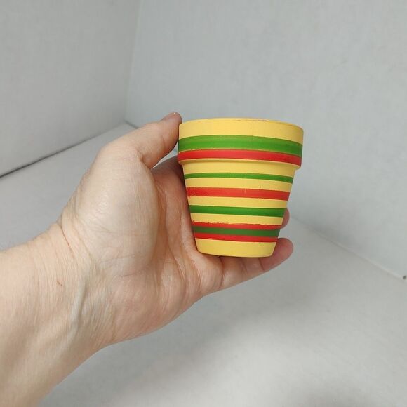 Lot of 3 Festive Colorful Striped Votive Candle Cups Boho Fiesta Southwestern - Picture 8 of 12